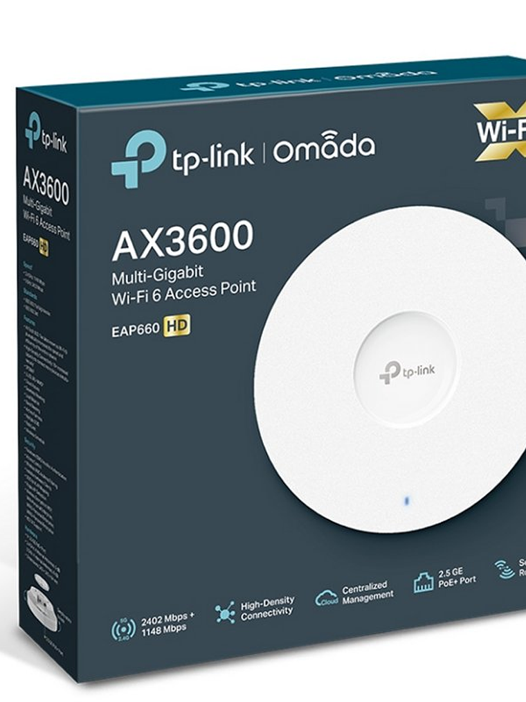 TP-Link EAP660HD AP WiFi6 AX3600 Techo Dual 1x2.5G 2