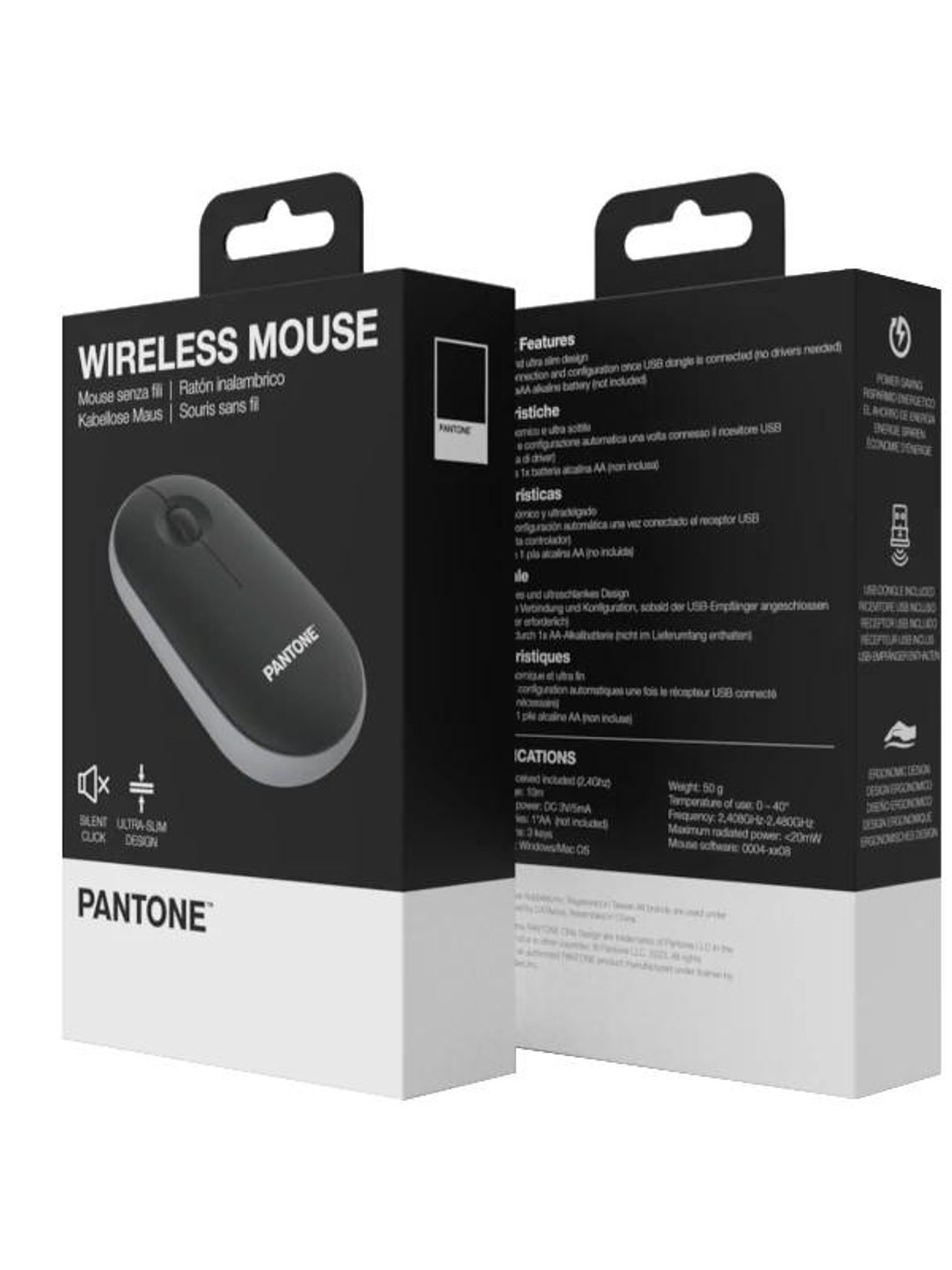 Celly Raton Pantone Inalambrico Negro Click silen. 2