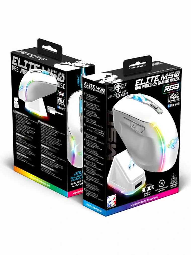 Spirit of Gamer Raton Inalambrico Elite M50 Blanco 4