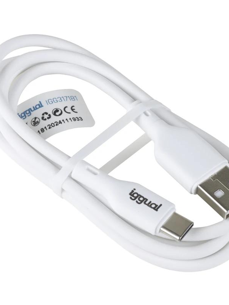 iggual Cable USB-A/USB-C 100 cm blanco Q3.0 3A 2
