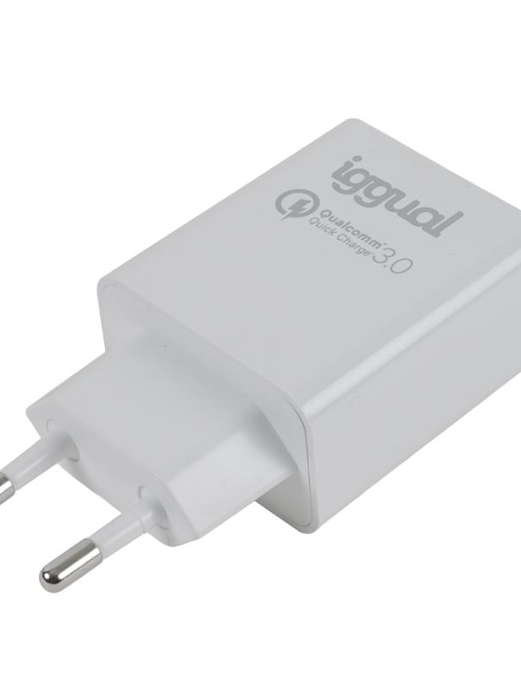 iggual Cargador 1xUSB-A carga rápida QC3.0 18W 2