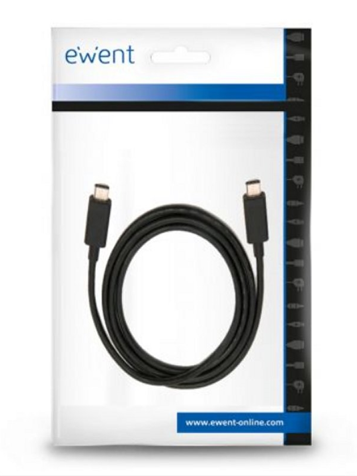 Ewent Cable USB-C Carga Rápida 60W 10Gbps,4K 1m 1