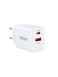 Tooq Cargador de pared doble USB-C PD+ USB A - Miniatura 1