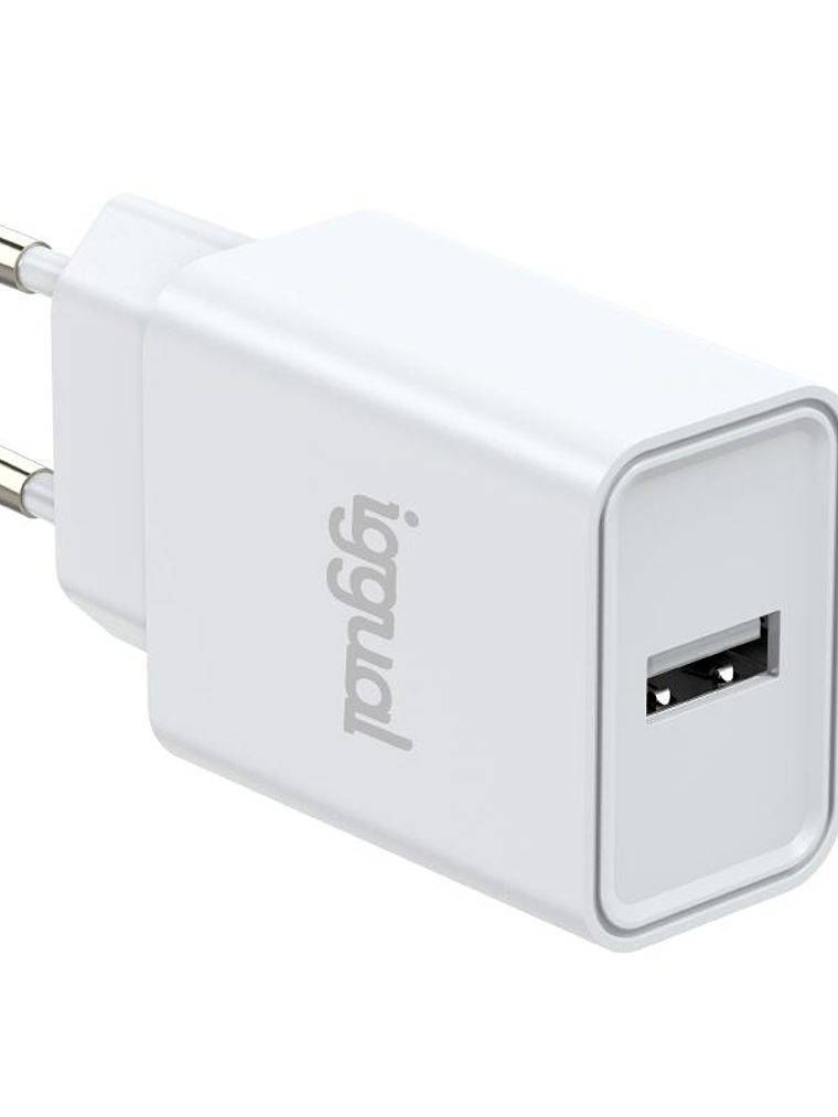 iggual Cargador de pared 1xUSB-A 5V/2.4A (12W) 1