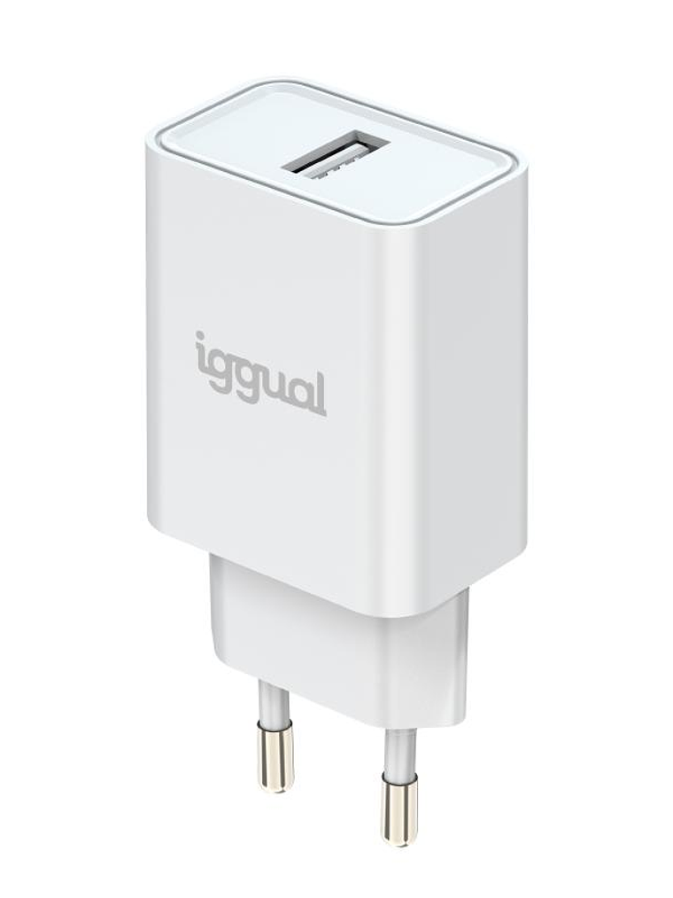 iggual Cargador de pared 1xUSB-A 5V/2.4A (12W) 3