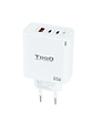 TOOQ Cargador pared GAN 2xUSB-C 1xUSB-A 45W+20W - Miniatura 1