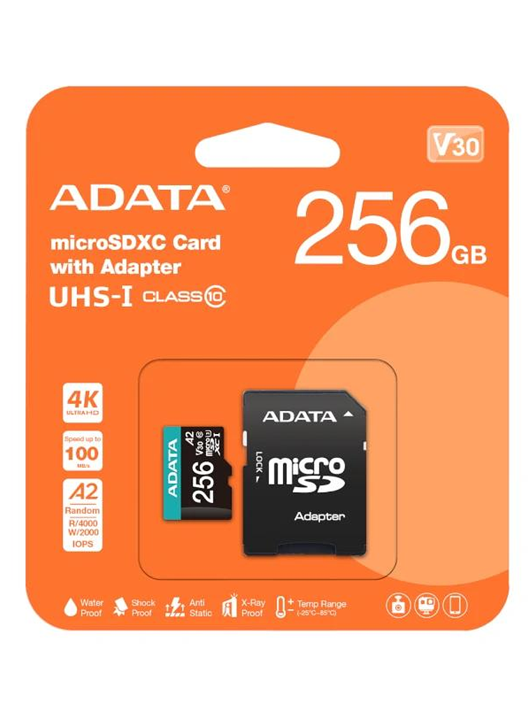 ADATA microSDXC/SDHC UHS-I U3 256GB c/adapt 2