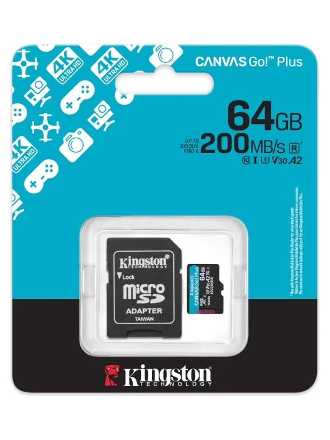 Kingston microSD Canvas Go! Plus 4 64GB 200 MB-s 1