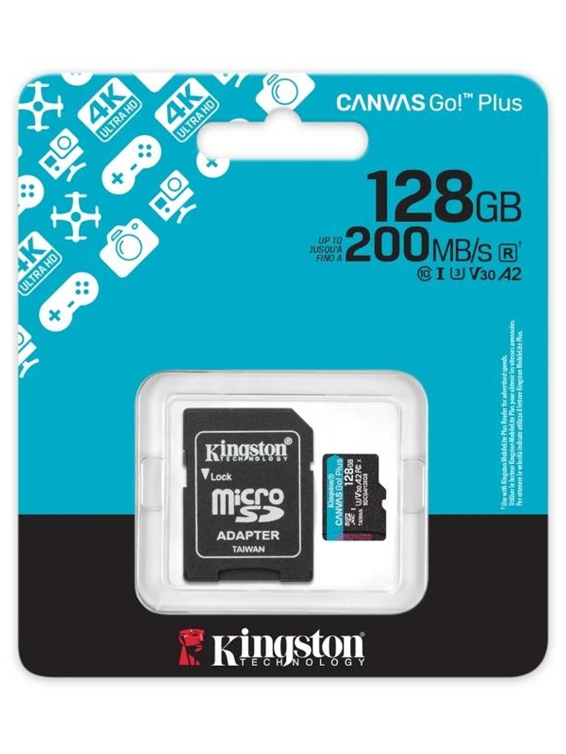 Kingston microSD Canvas Go! Plus 4 128GB 200 MB-s 1