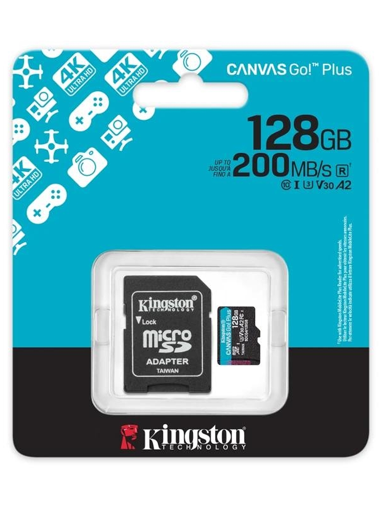 Kingston microSD Canvas Go! Plus 4 128GB 200 MB-s 1