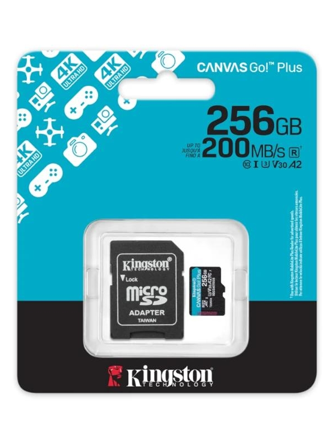 Kingston microSD Canvas Go! Plus 4 256GB 200 MB-s 1
