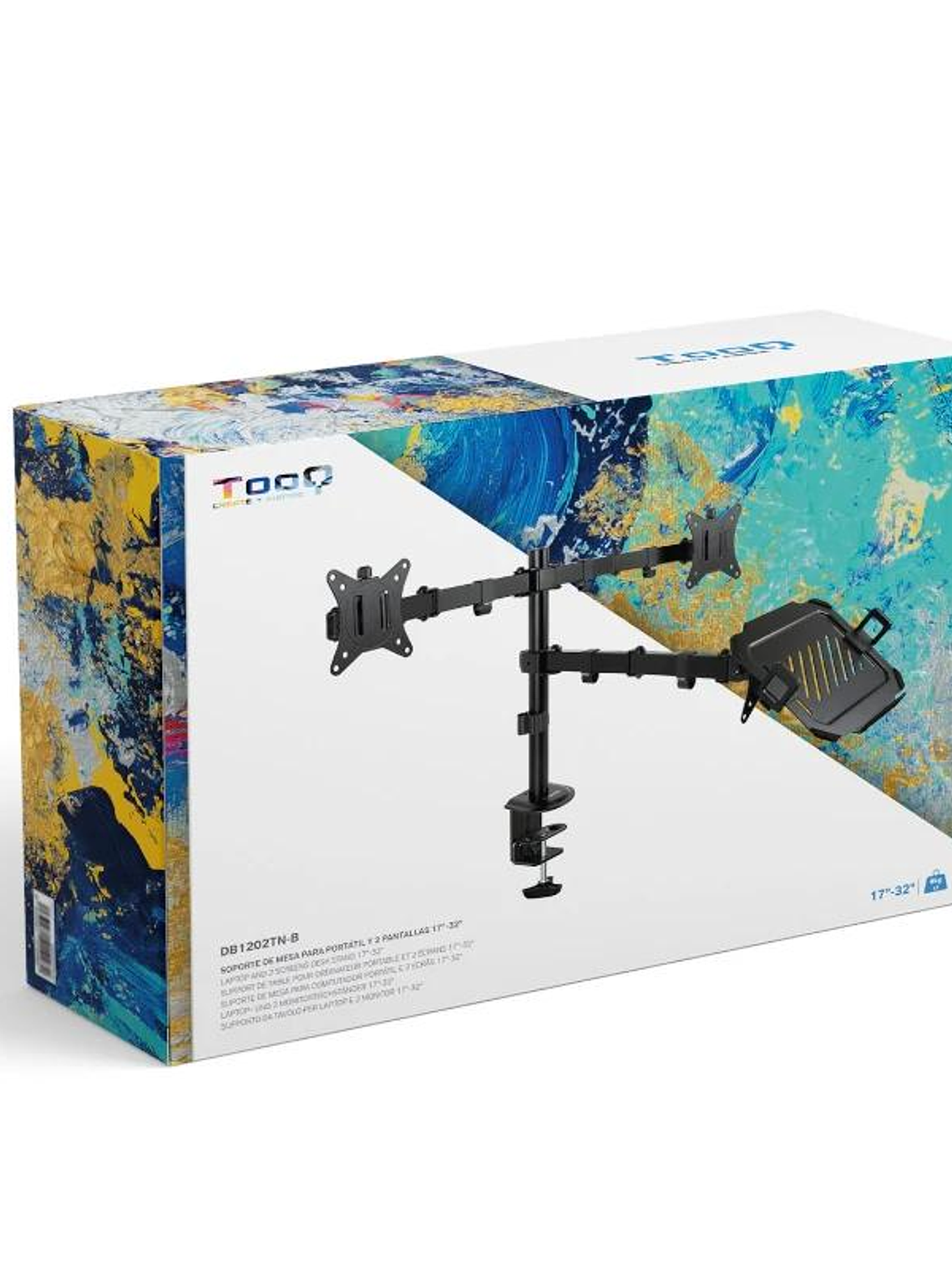 Tooq DB1202TN-B Soporte mesa 2 pantallas+ portatil 4