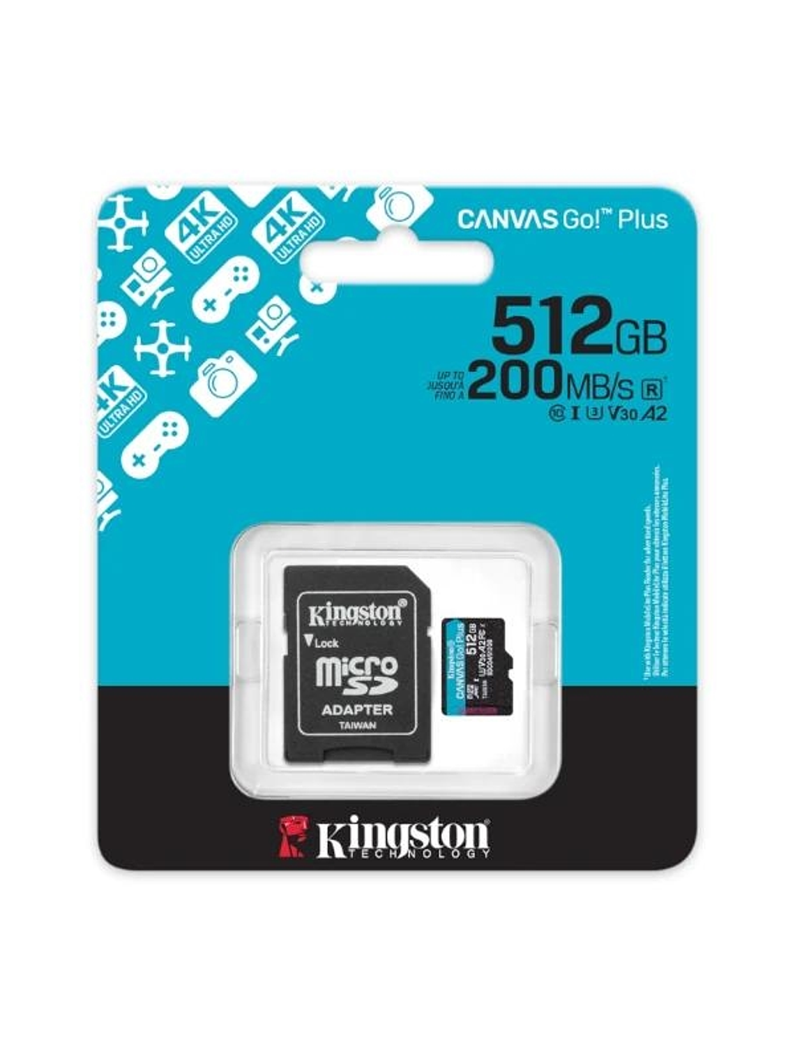 Kingston microSD Canvas Go! Plus 4 512GB 200 MB-s 1