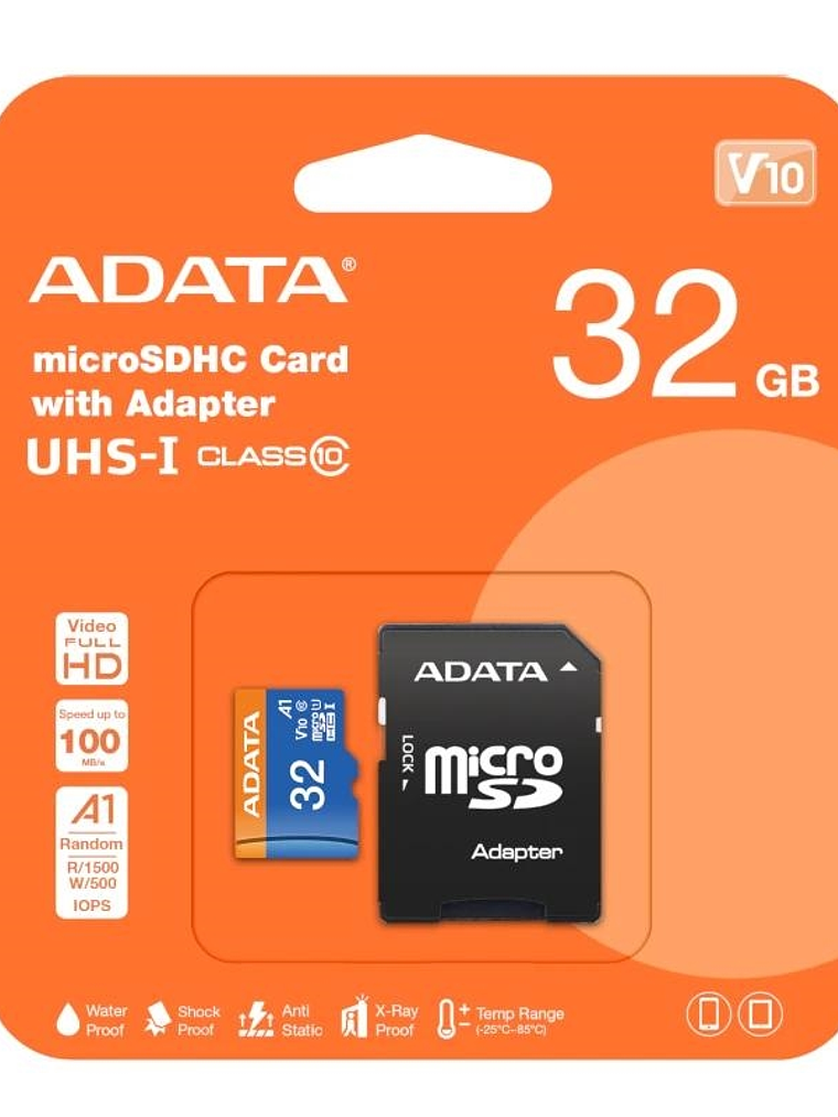 ADATA MicroSDHC 32GB UHS-I CLASS10 c/adapt 1