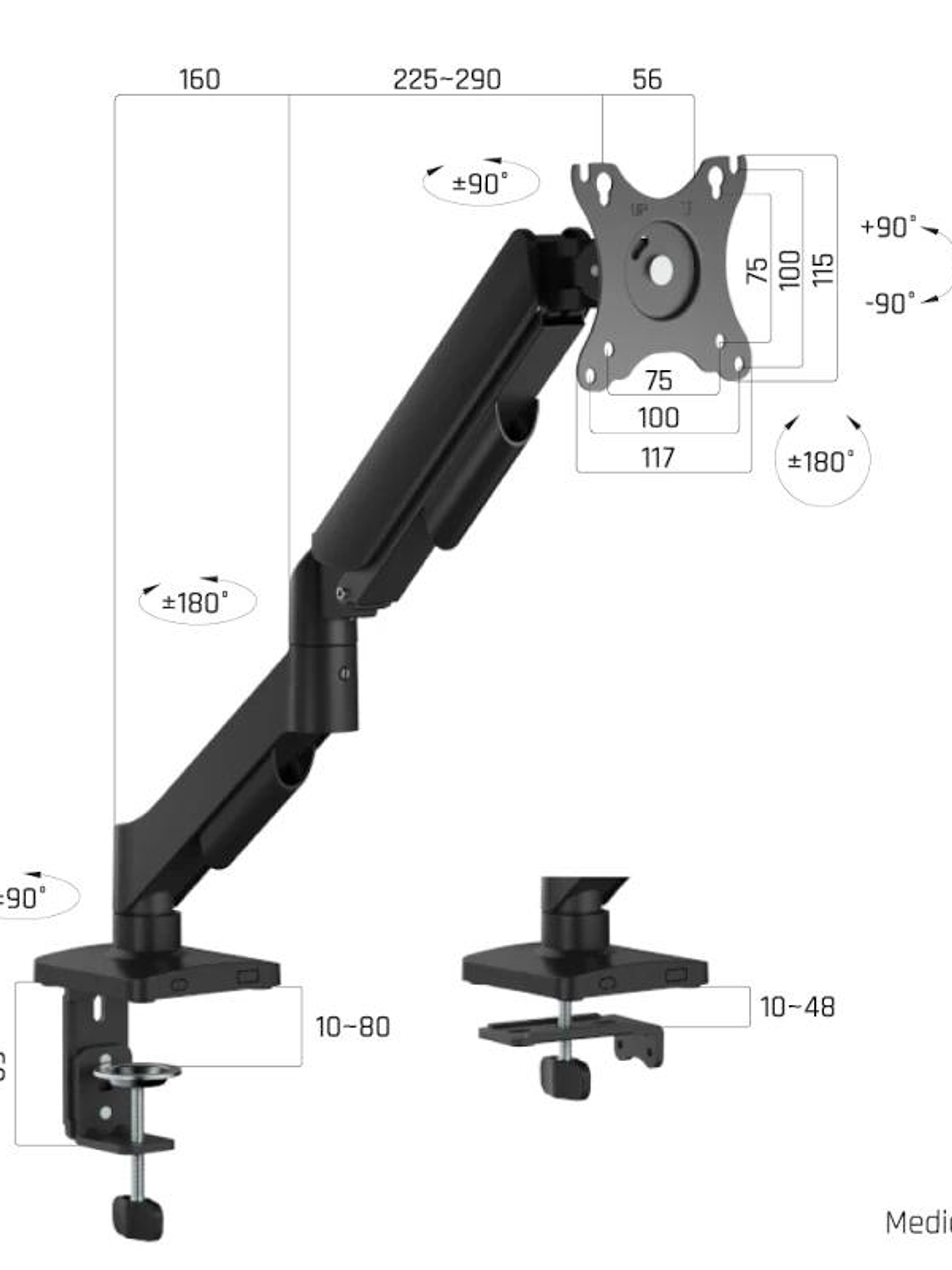 iggual SPMP01-A Soporte pinza 1 monitor 17-32