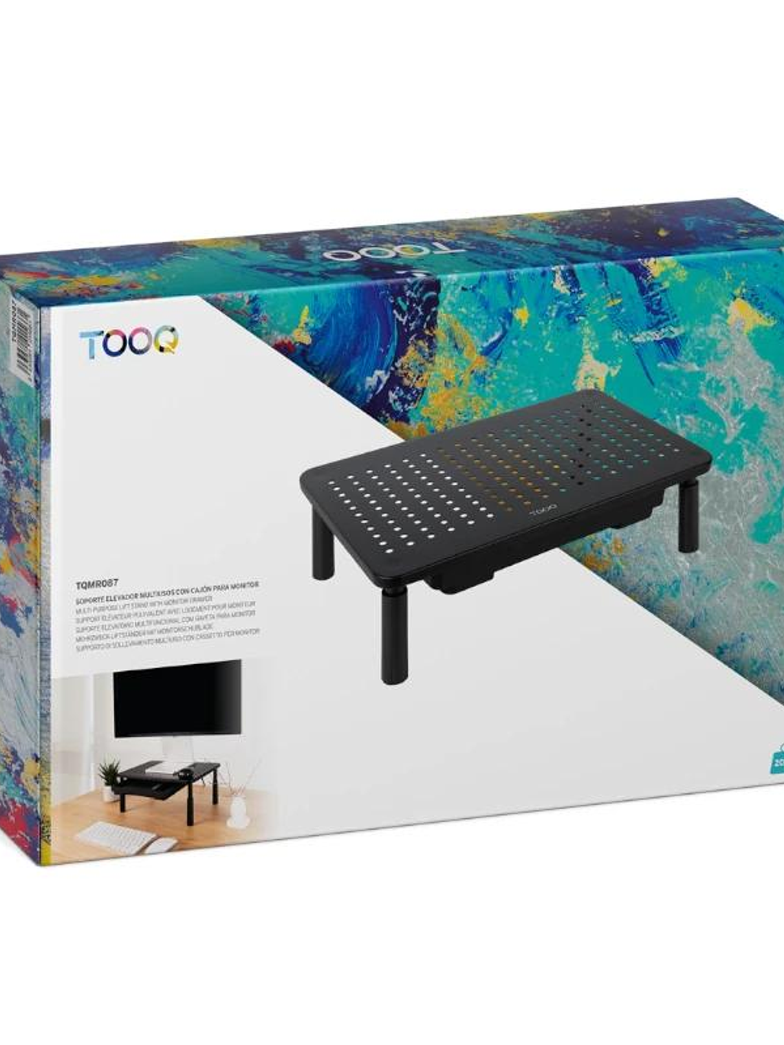 Tooq TQMR087 Soporte elevador monitores con cajón 2