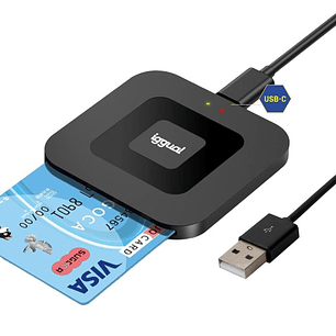 iggual Lector DNI SIP tarjetas ID USB-A / tipo C