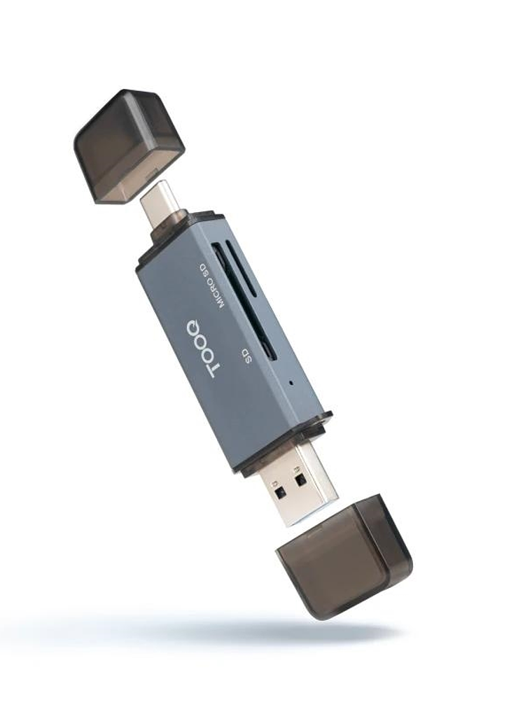 Tooq TQR-3001G Lector USB3.0 (USB-C+USB-A) SD/TF 1