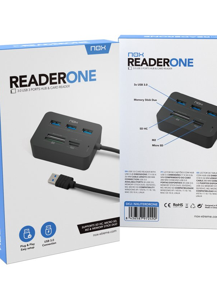 NOX Lector de tarjetas USB 2