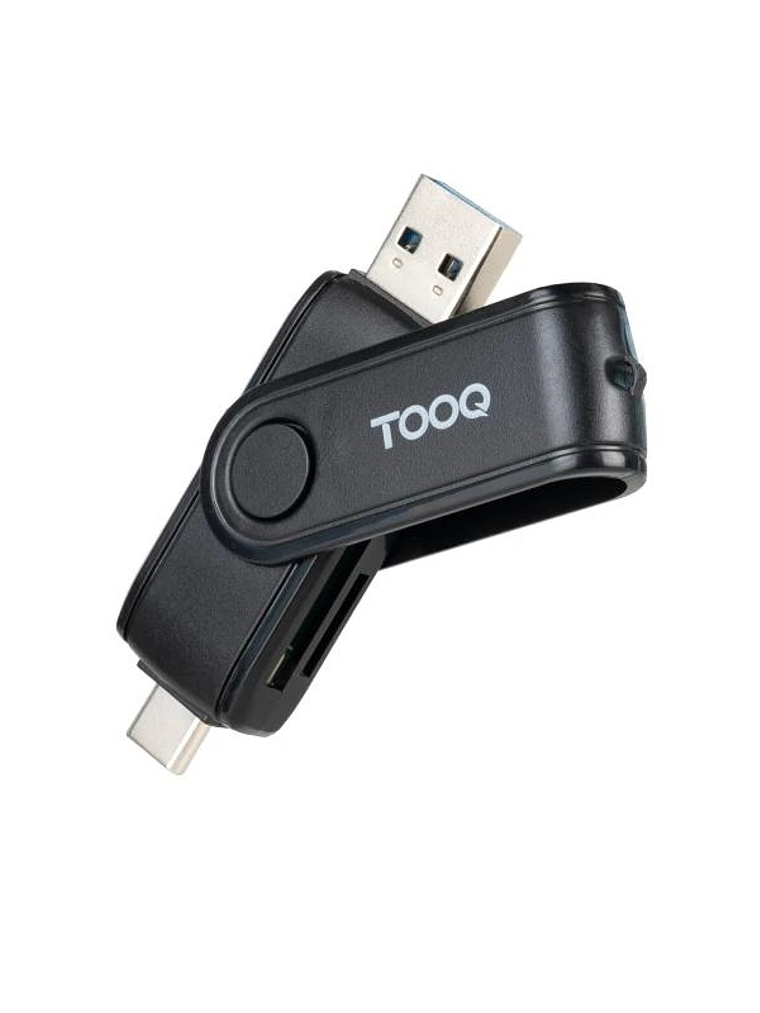 Tooq TQR-3003B Lector USB-C 2.0+USB-A 3.0 SD/TF 1