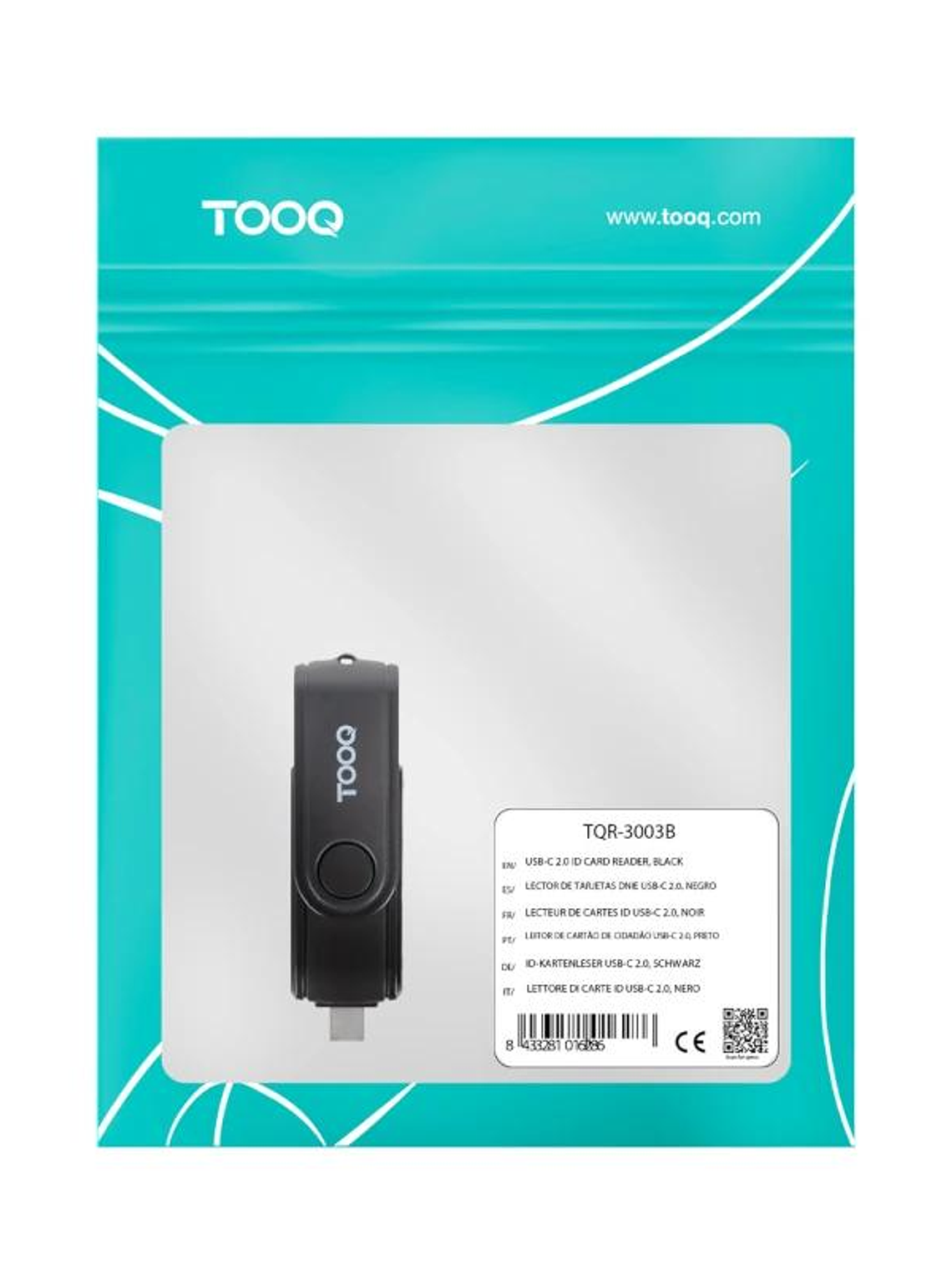 Tooq TQR-3003B Lector USB-C 2.0+USB-A 3.0 SD/TF 2