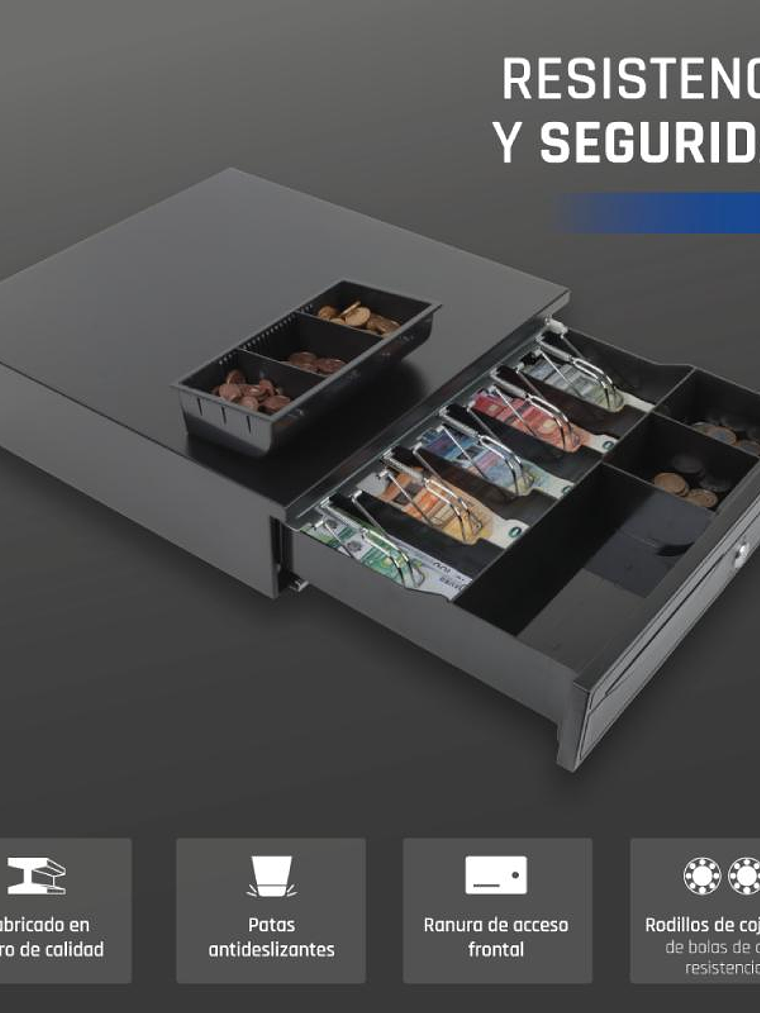 iggual Cajón Portamonedas IRON-30 42cm 5+5 negro 3