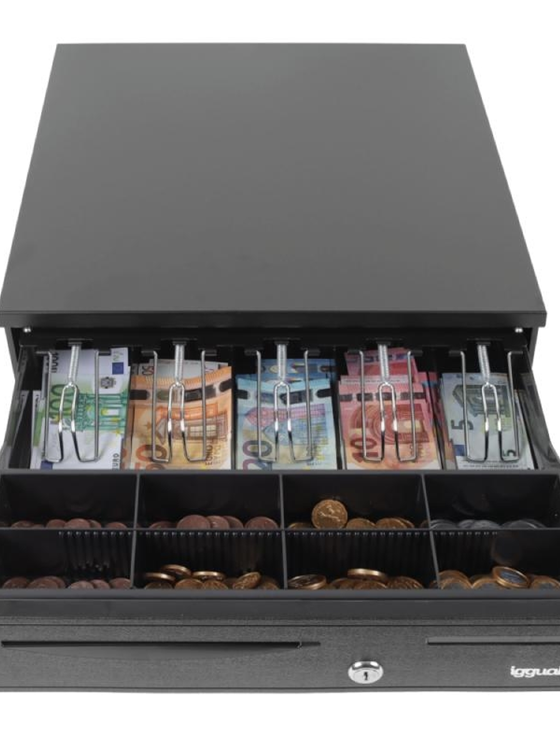 iggual Cajón Portamonedas IRON-50 42cm 5+8 negro 1