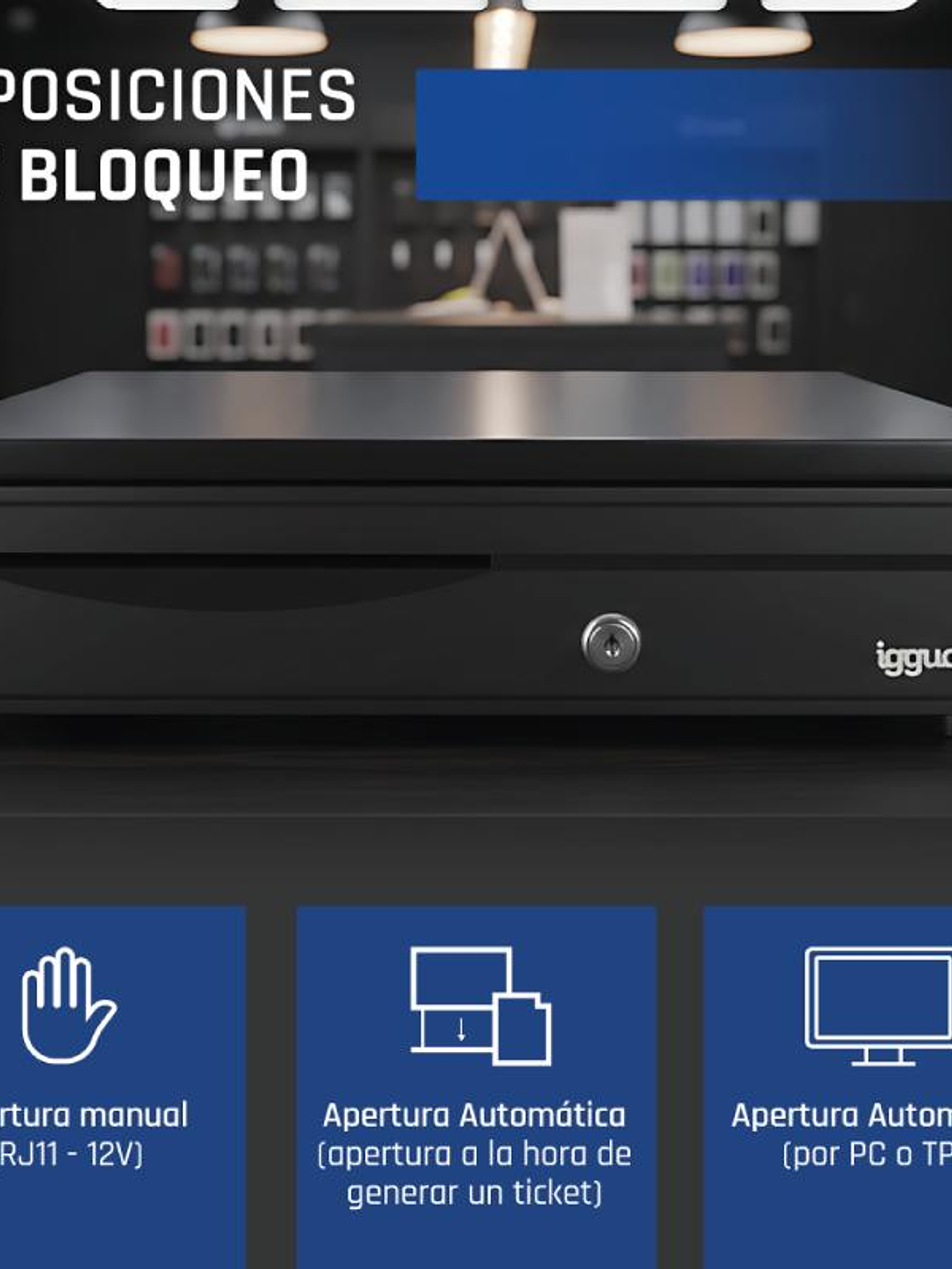 iggual Cajón Portamonedas IRON-30 42cm 5+5 negro 4