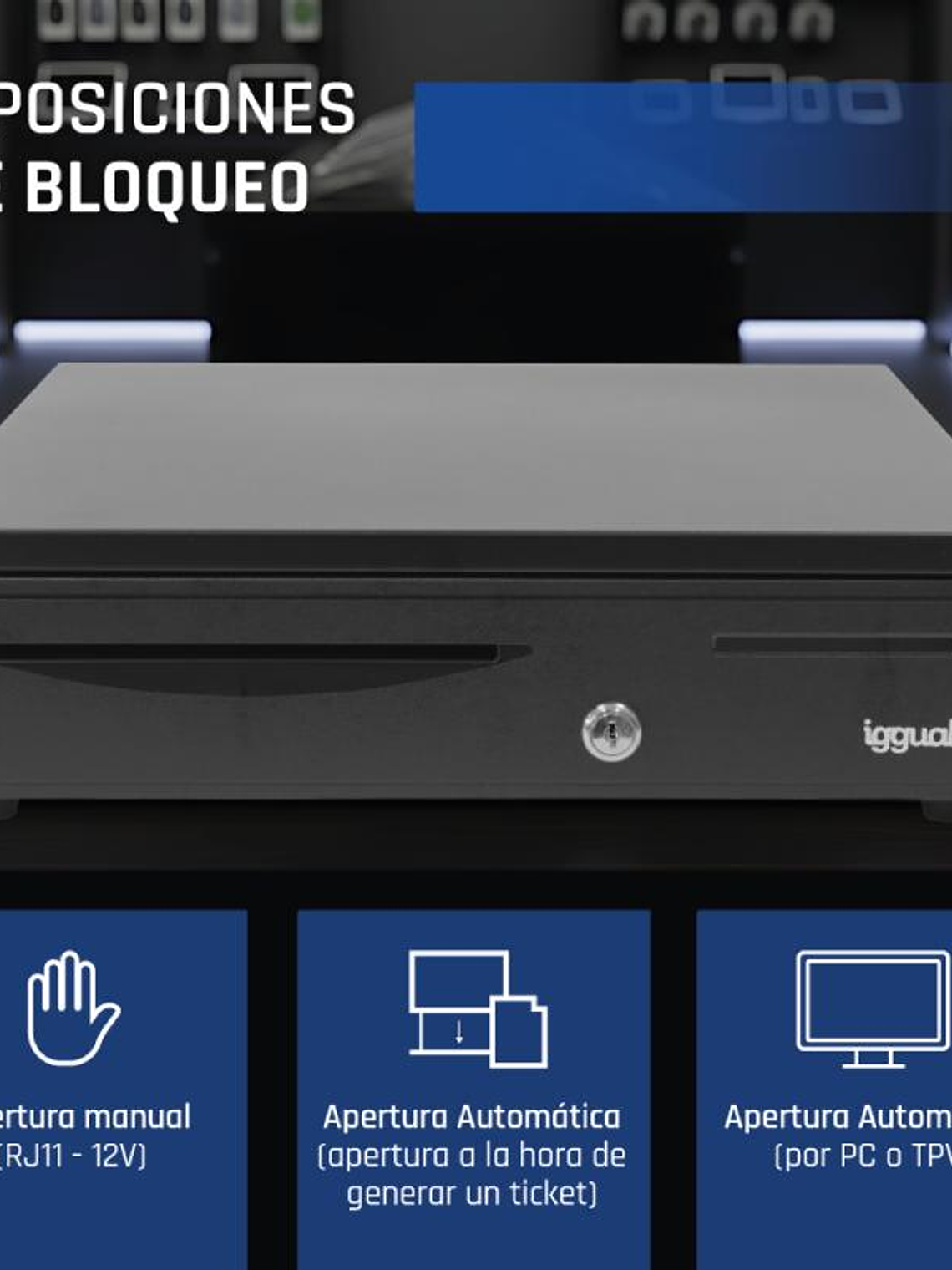 iggual Cajón Portamonedas IRON-50 42cm 5+8 negro 4