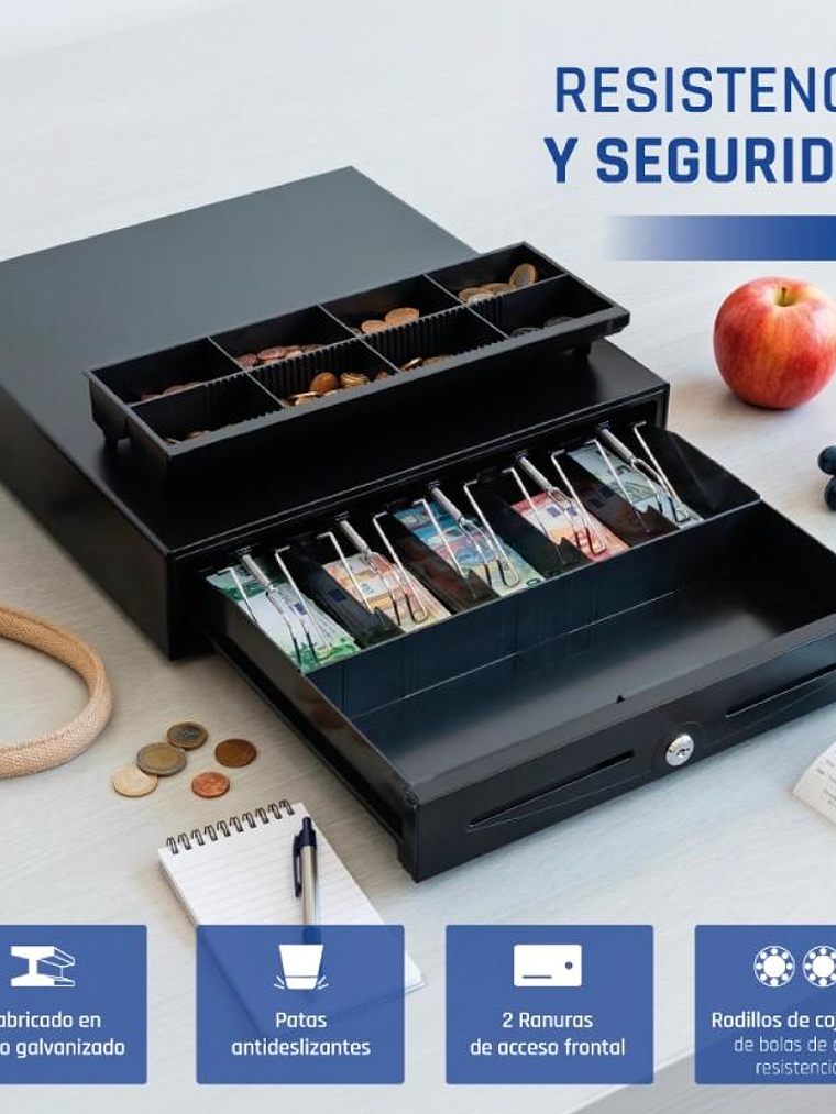 iggual Cajón Portamonedas IRON-70 44,5cm 5+8 negro 3