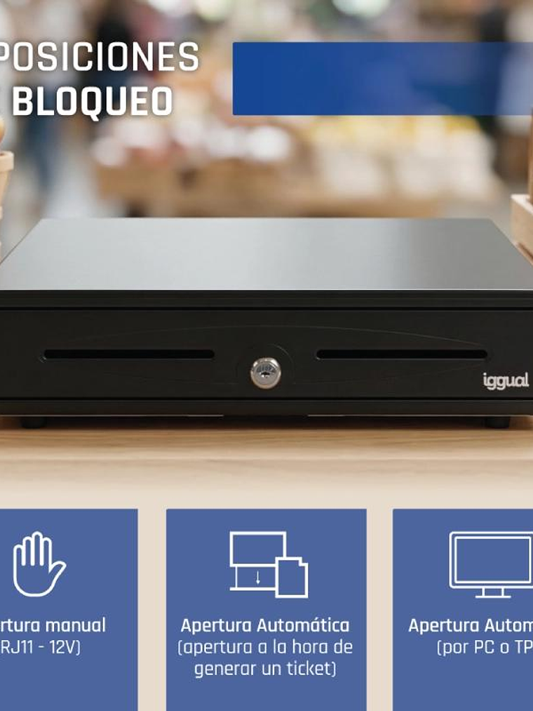 iggual Cajón Portamonedas IRON-70 44,5cm 5+8 negro 4