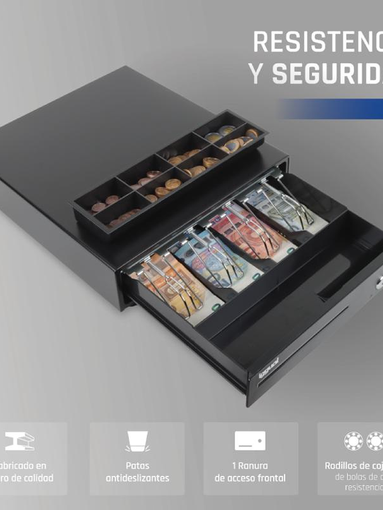 iggual Cajón Portamonedas IRON-15 37cm 4+8 negro 3