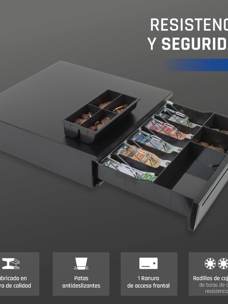 iggual Cajón Portamonedas IRON-35 42cm 5+6 negro 3
