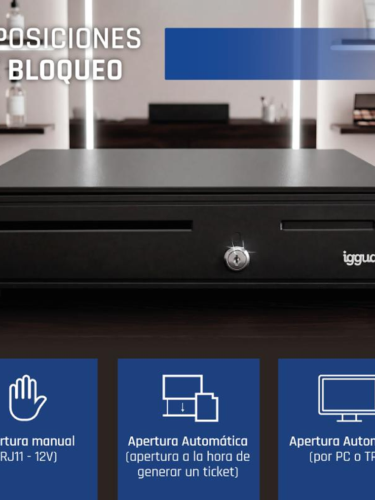 iggual Cajón Portamonedas IRON-35 42cm 5+6 negro 4