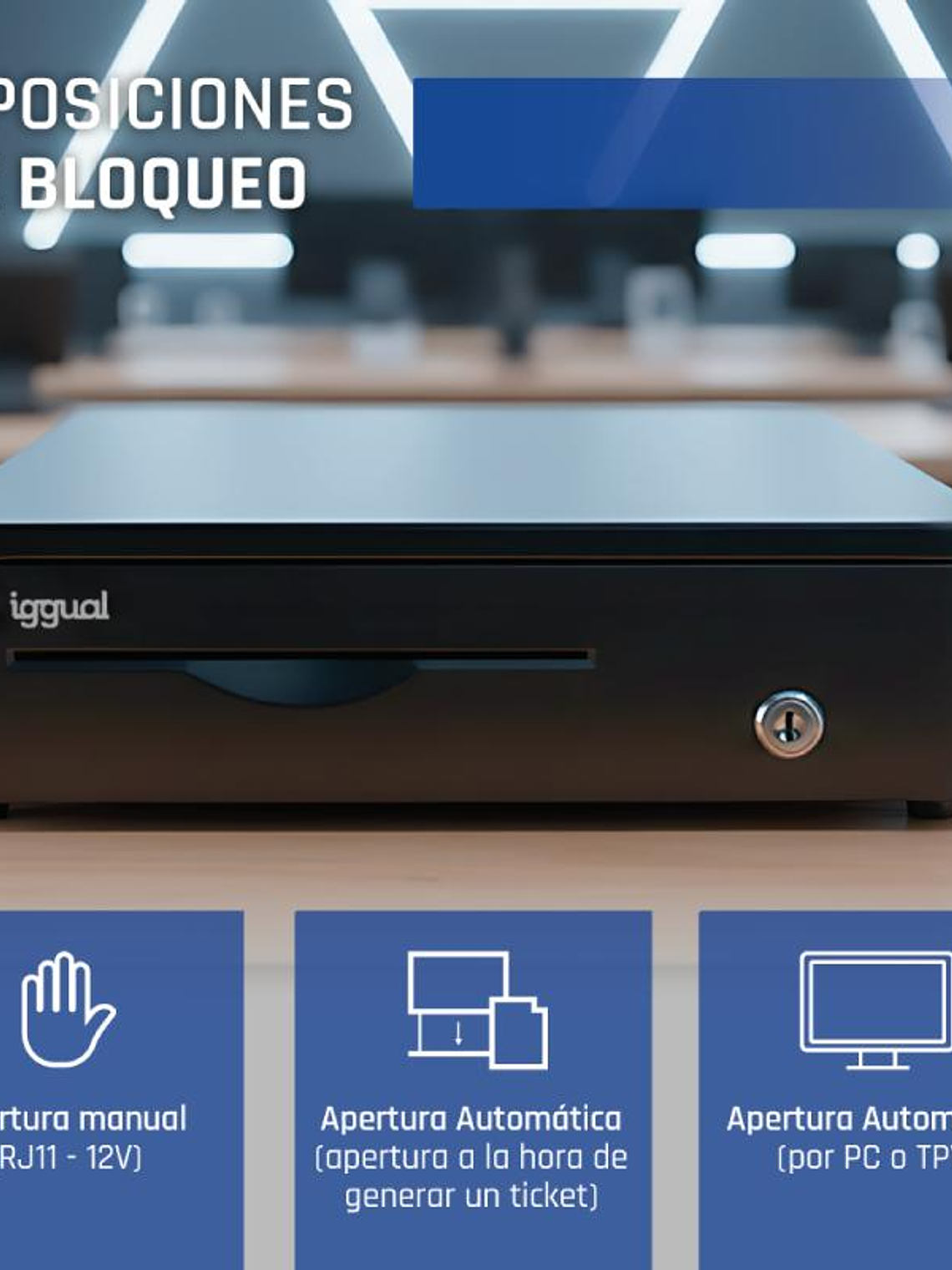 iggual Cajón Portamonedas IRON-10R 38cm 4+5 negro 4