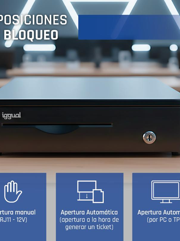 iggual Cajón Portamonedas IRON-10R 38cm 4+5 negro 4