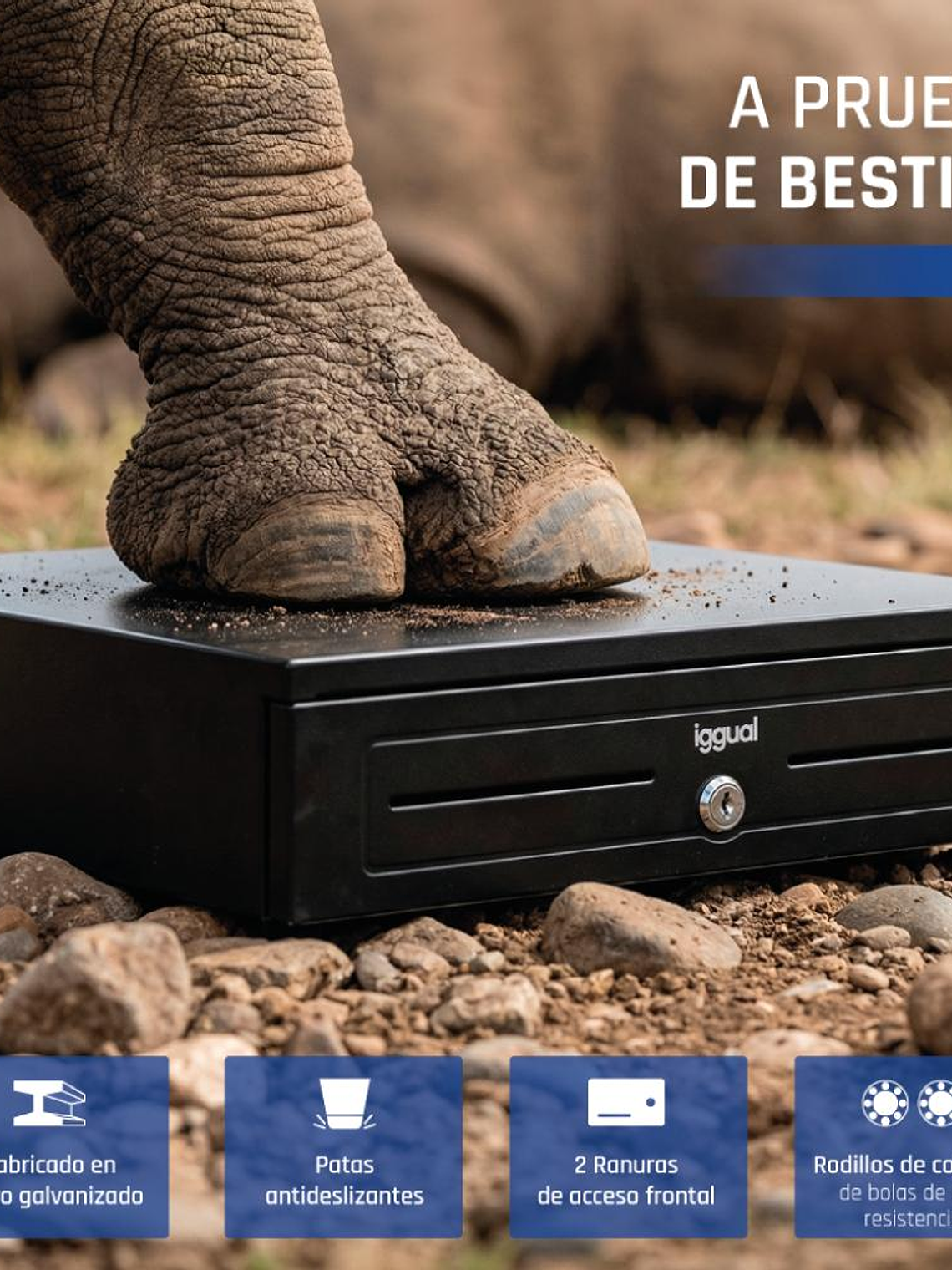 iggual Cajón portamonedas IRON-HD 41cm 5+8 negro 3