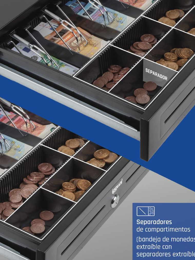 iggual Cajón portamonedas IRON-HD 41cm 5+8 negro 4