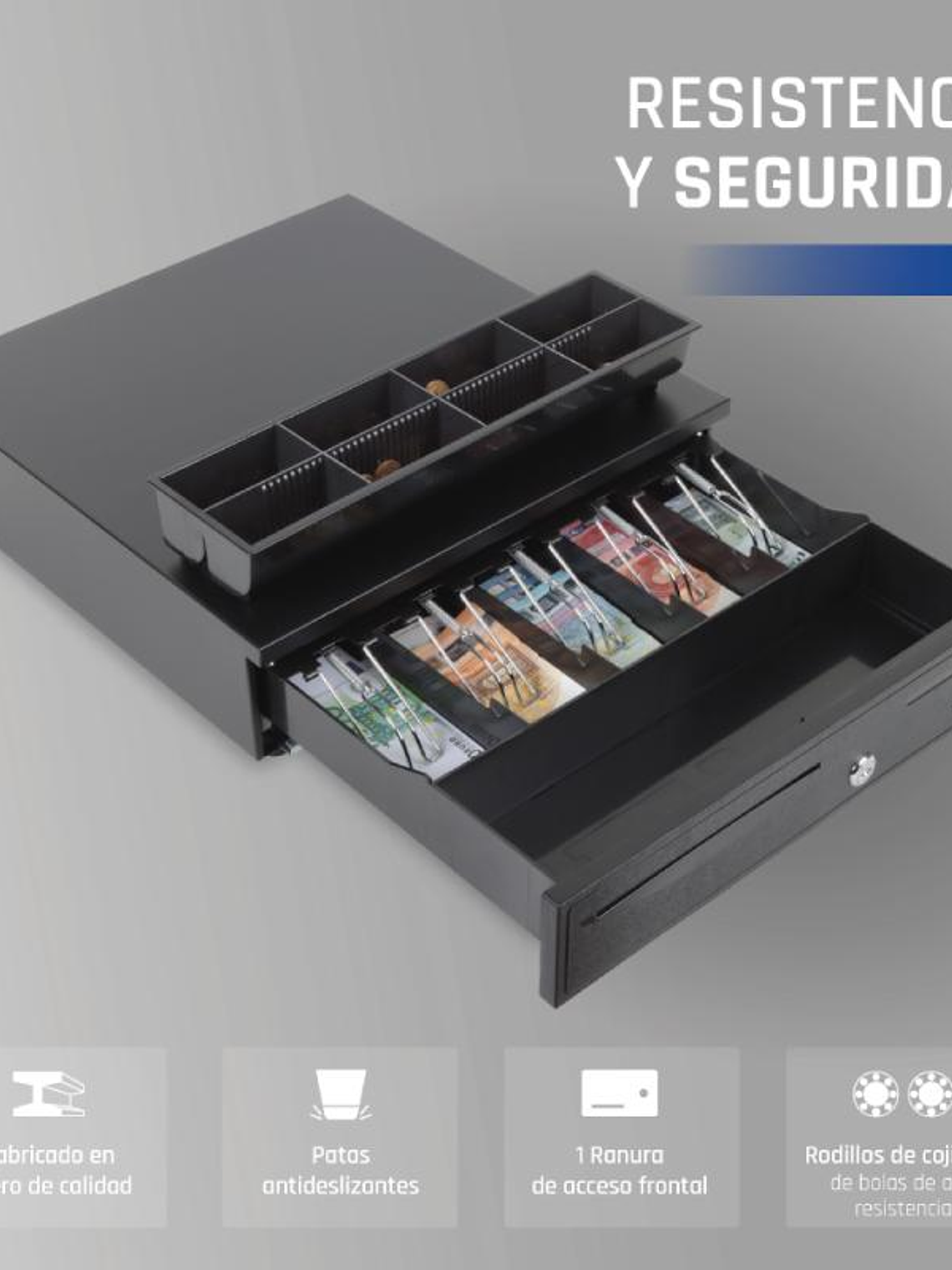 iggual Cajón portamonedas IRON-20 42cm 4+8 negro 3