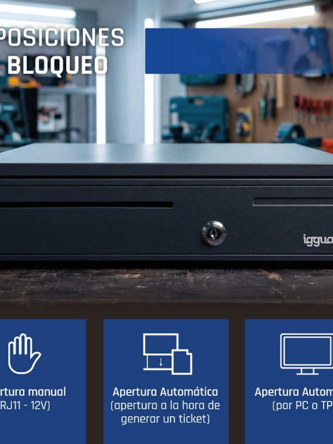 iggual Cajón portamonedas IRON-20 42cm 4+8 negro 4