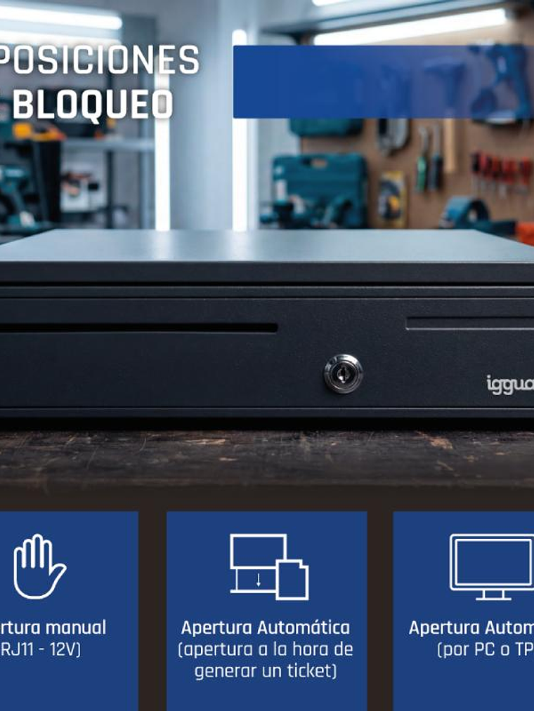 iggual Cajón portamonedas IRON-20 42cm 4+8 negro 4