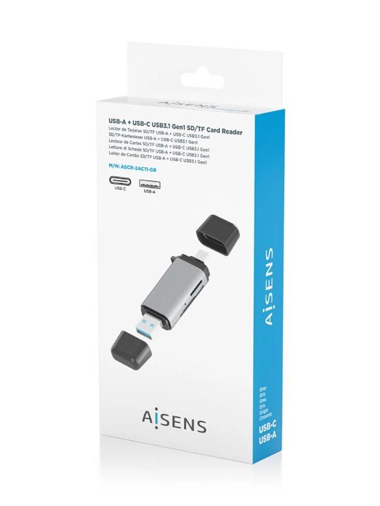 Aisens Lector Tar SD MSD MMC RS-MMC MMCM USBA USBC 4