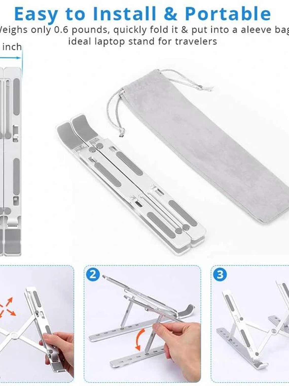 Ewent EW1266 soporte portátil viaje aluminio 17