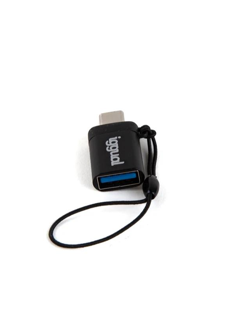 iggual Adaptador USB OTG tipo C a USB-A 3.1 negro 3