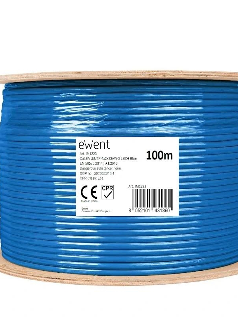 Ewent Bobina Cable Red CAT6A U/UTP,LSZH,100m 1