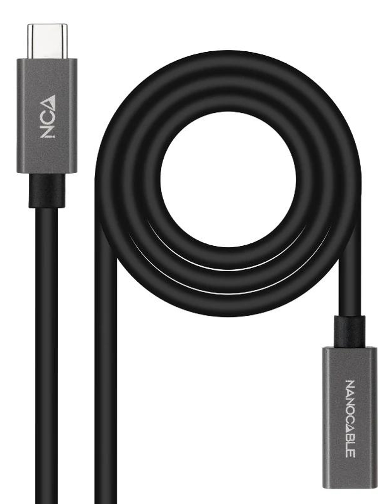 Nanocable Cable USB 3.2 Gen2 USB-C M/H 0,5 M Negro 1