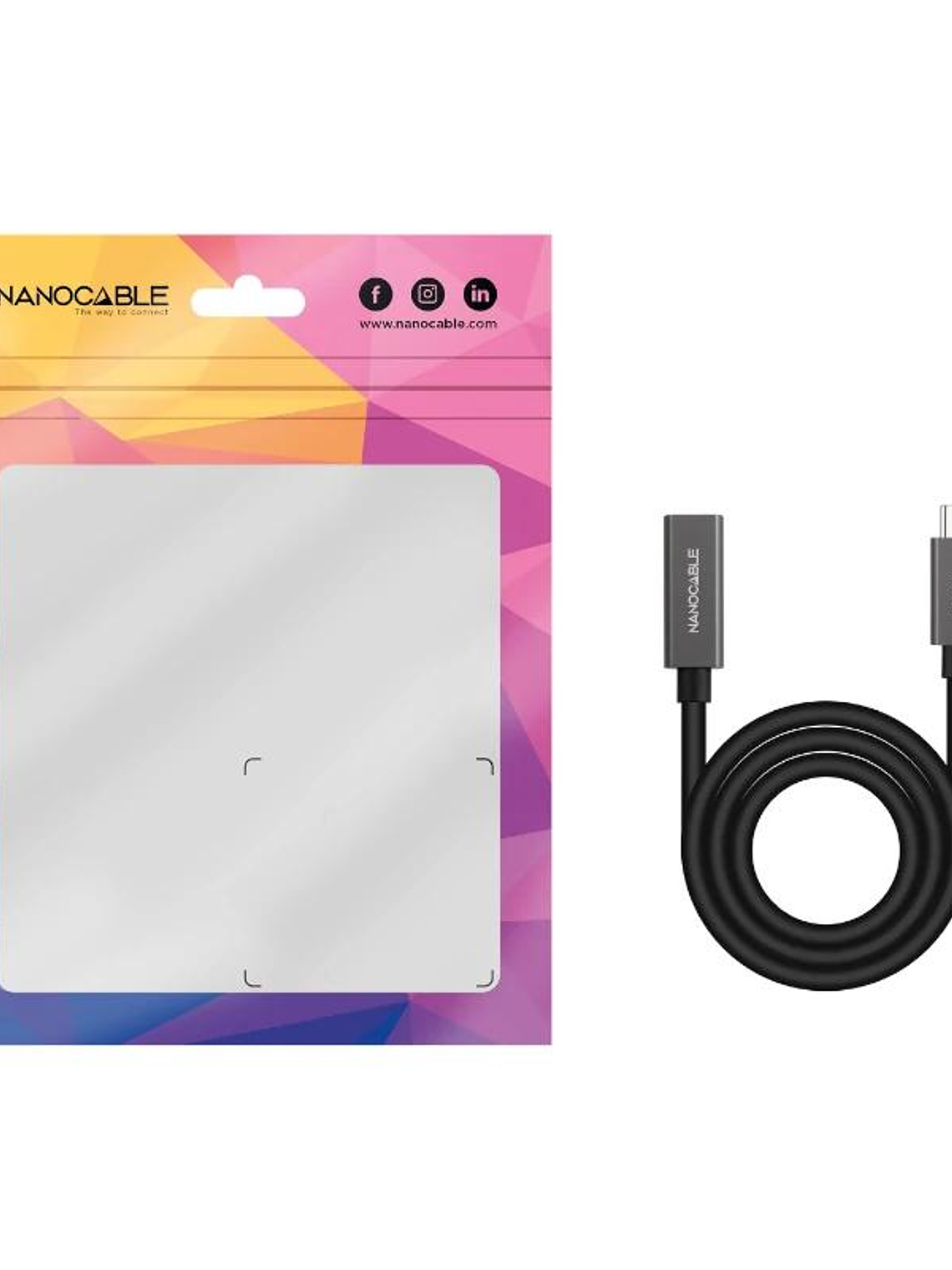 Nanocable Cable USB 3.2 Gen2 USB-C M/H 0,5 M Negro 2