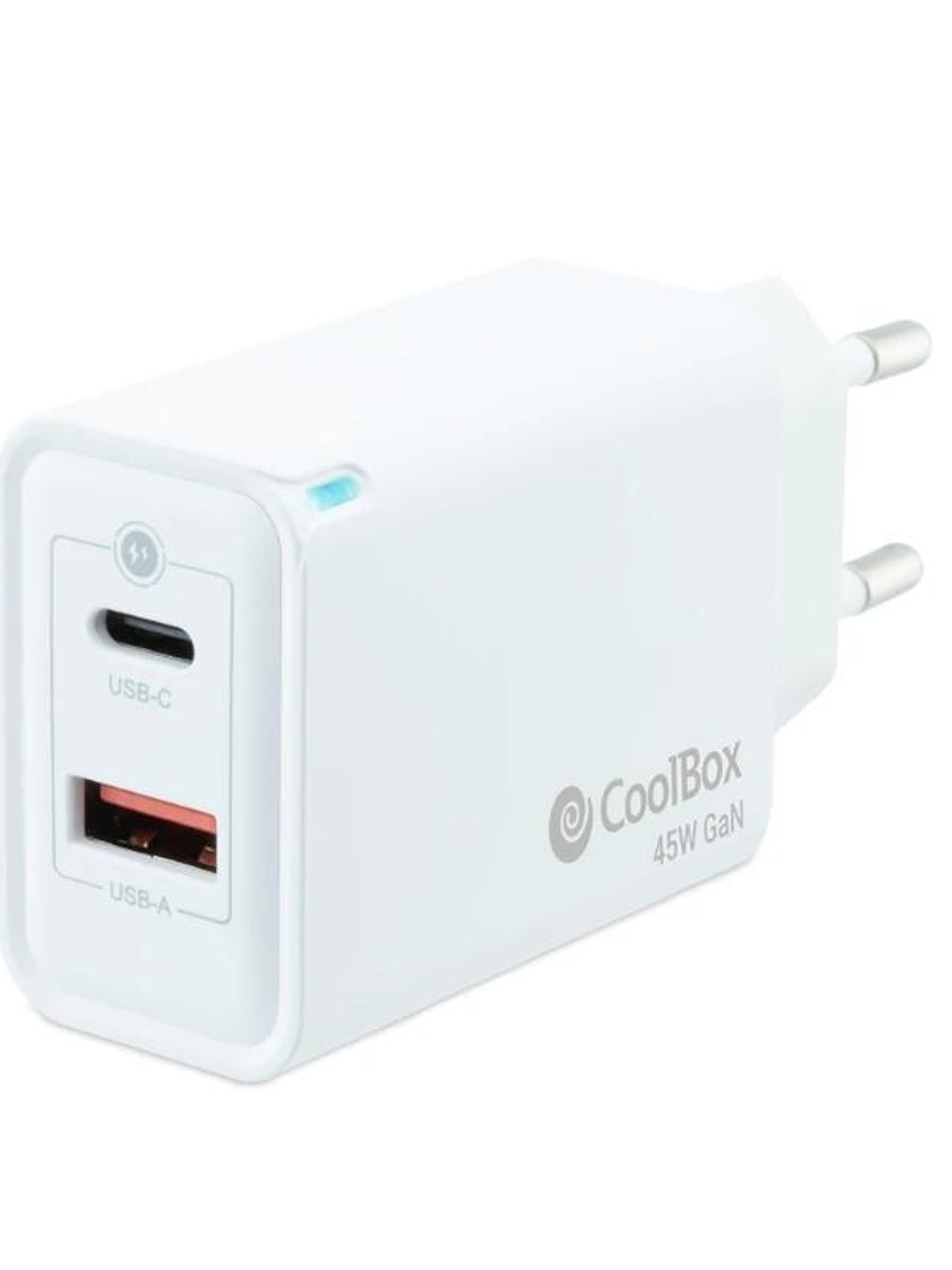 Coolbox Cargador Pared GAN 45W USB-C/USB-A 1
