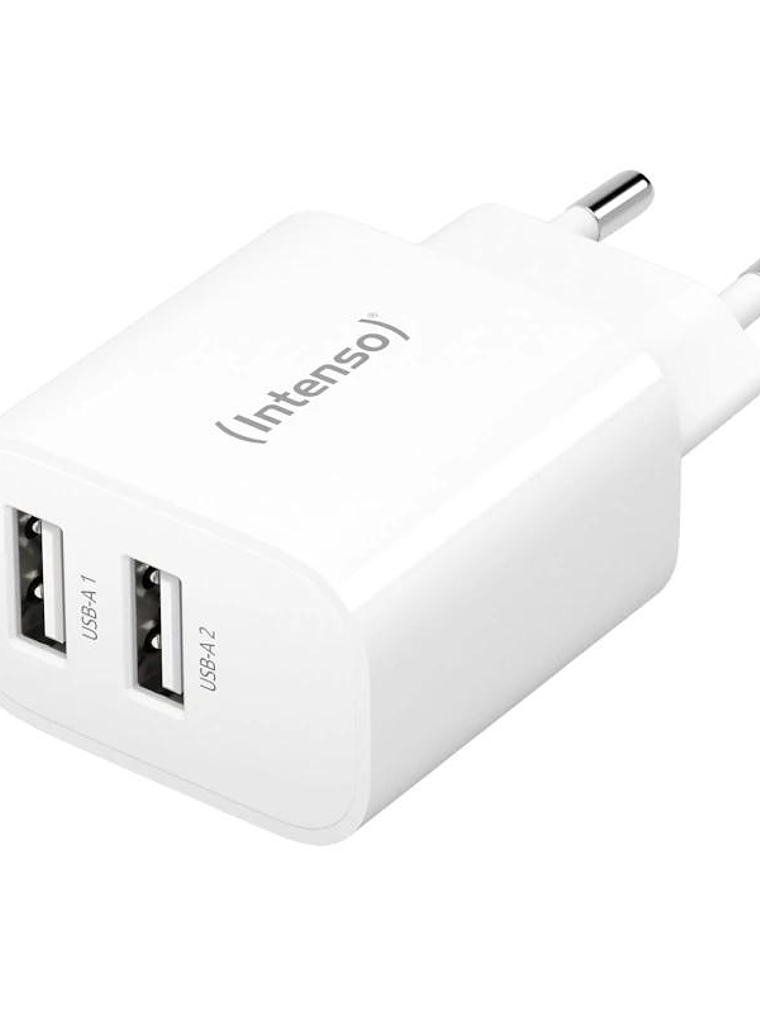 Intenso | Cargador pared W24AA|2xUSB-A|blanco 1