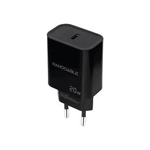 Nanocable Cargador pared USB-C PD 20W Negro